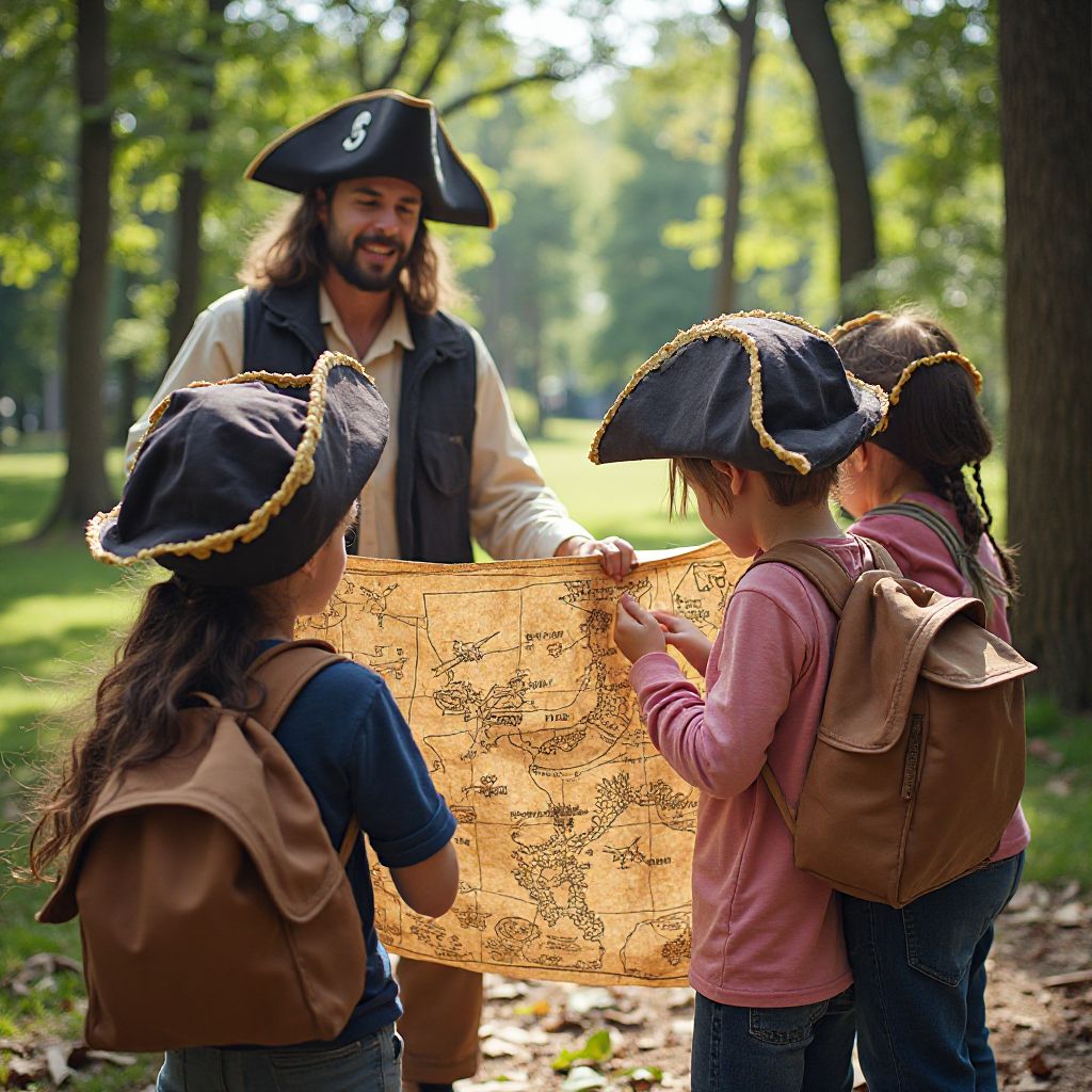 Outdoor pirate treasure hunt activity