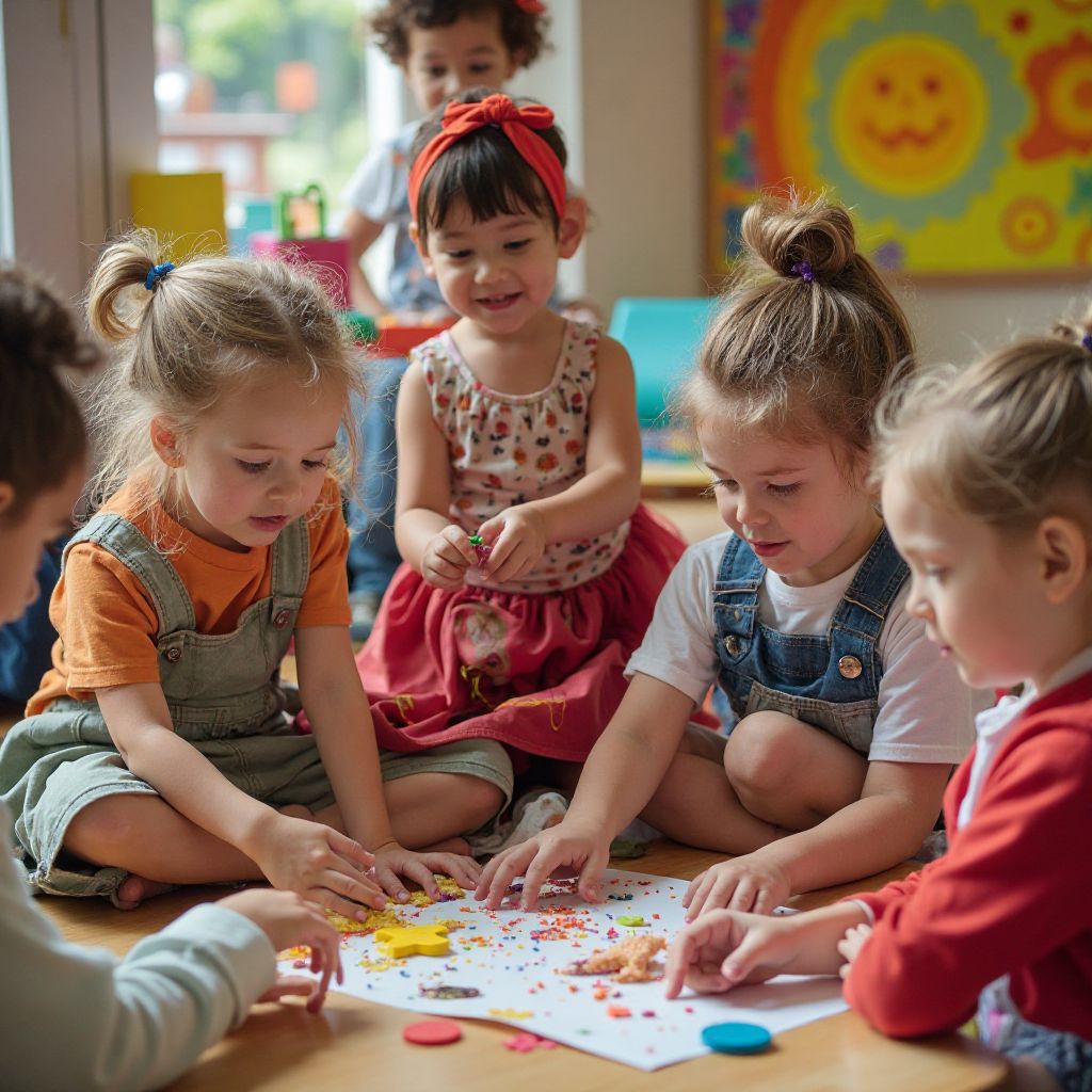 Children engaged in creative play at Little Legends event